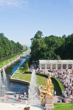 Grand Cascade ve su Avenue Petrodvorets (Petergof içinde)