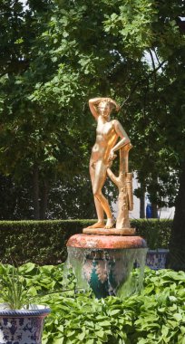 Peterhof. The fountain in the park near the palace of the Monpla clipart