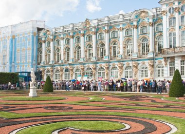 catherine Park'ta bahçıvan. Tsarskoye selo. St. petersburg