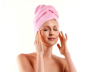 Woman with towel clipart