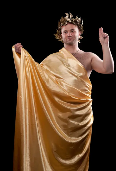Man gekleed in Griekse god — Stockfoto