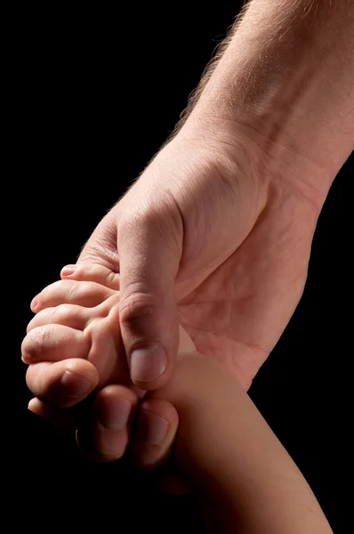 A kezében, az apa és a gyermek — Stock Fotó