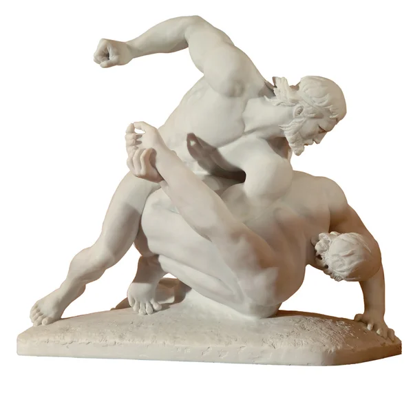 Statue of two men wrestlers — Stock Photo, Image
