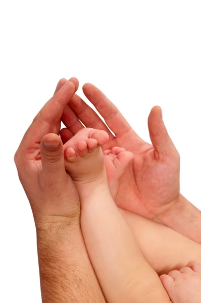 Отец держит маленького ребенка — стоковое фото