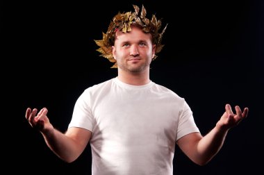 Man dressed in Greek god clipart