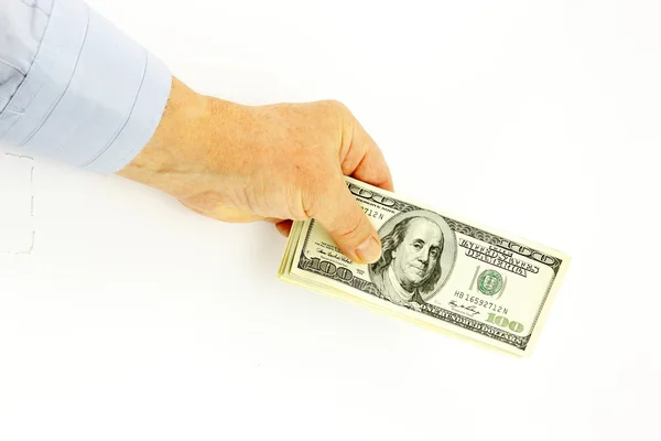 Dollars in a hand — Stock Photo, Image