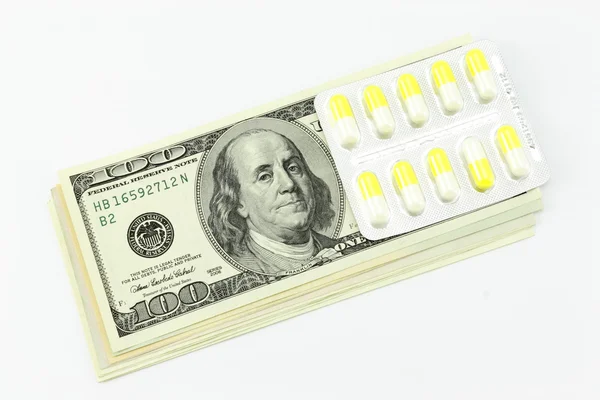 Dollari e farmaci — Foto Stock