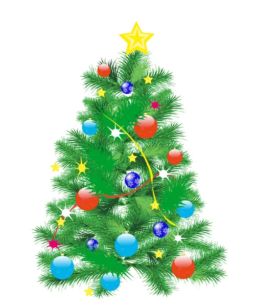 Festive natty fir tree — Stock Vector