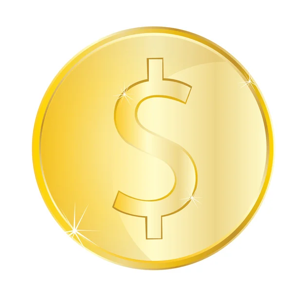 Münze Euro auf weißem Hintergrund — Stockvektor