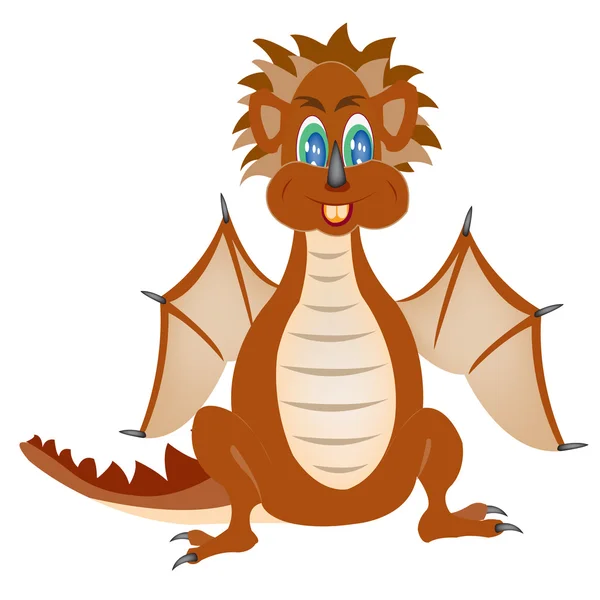 Ilustración del dragón de dibujos animados — Vector de stock