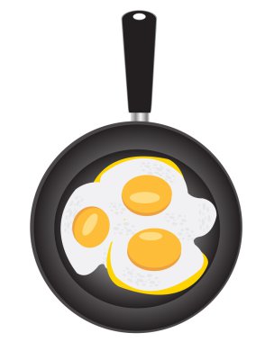 kalbur üzerinde yumurtadan omlet
