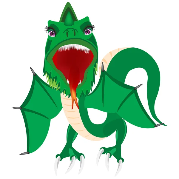 Ilustración del dragón verde — Archivo Imágenes Vectoriales