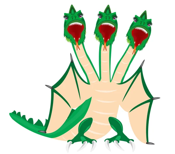 Dragon à trois têtes — Image vectorielle