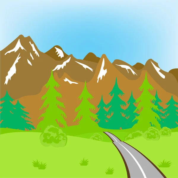 Route en montagne — Image vectorielle