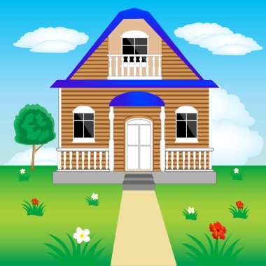 House on nature clipart