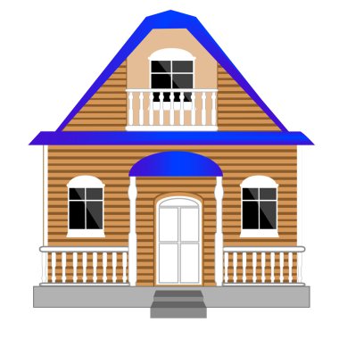 Small house on white background clipart