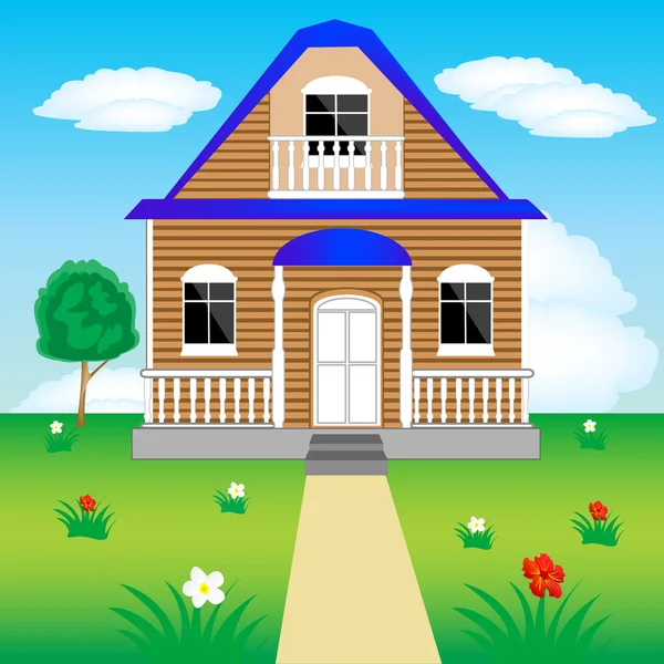 House on nature — Stock Vector