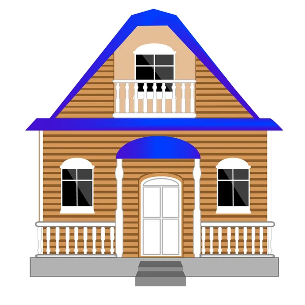Casa pequena no fundo branco — Vetor de Stock