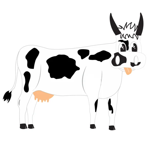 在白色背景上绘制的牛 — 图库矢量图片