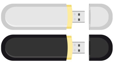 Two mobile USB flash drive memory clipart