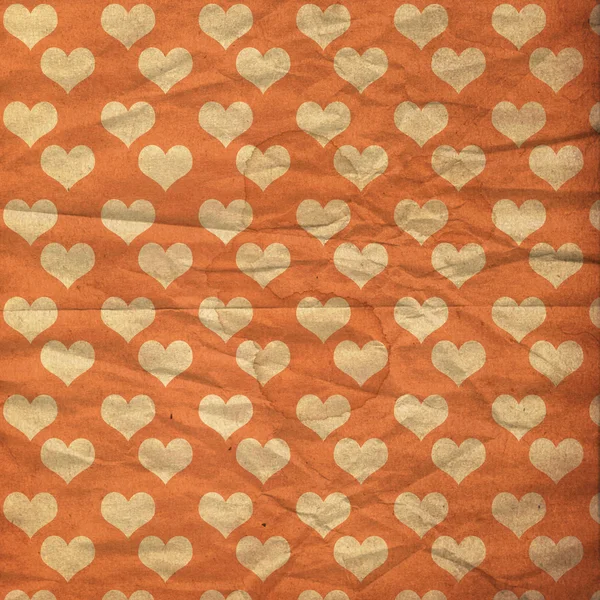 Винтажное изображение с гранж-бумагой с сердцами — стоковое фото