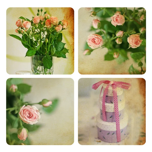 Kunst beeld met bloemen, collage — Stockfoto