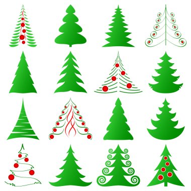 Christmas trees set clipart