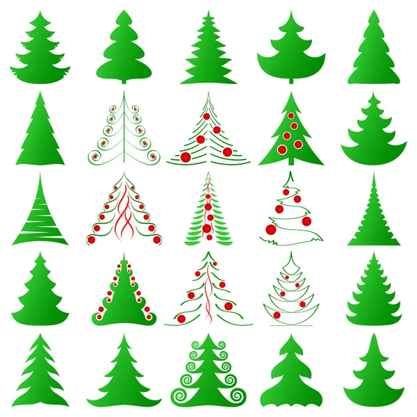 Bomen Kerstcollecte — Stockvector