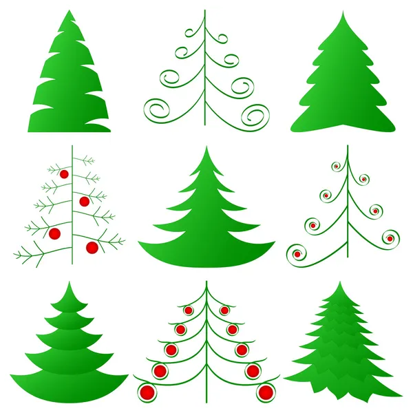 Coleção de árvores de Natal — Vetor de Stock