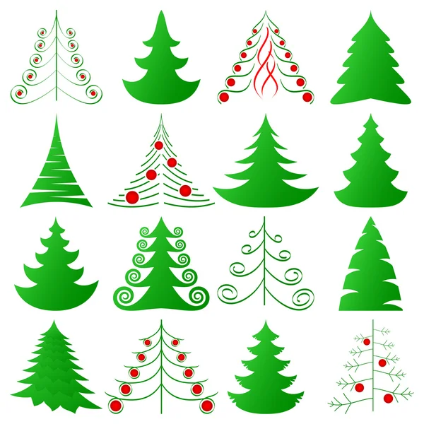 クリスマスの木のコレクション — ストックベクタ