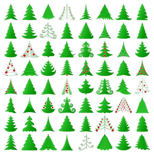 Christmas trees collection — Stock Vector