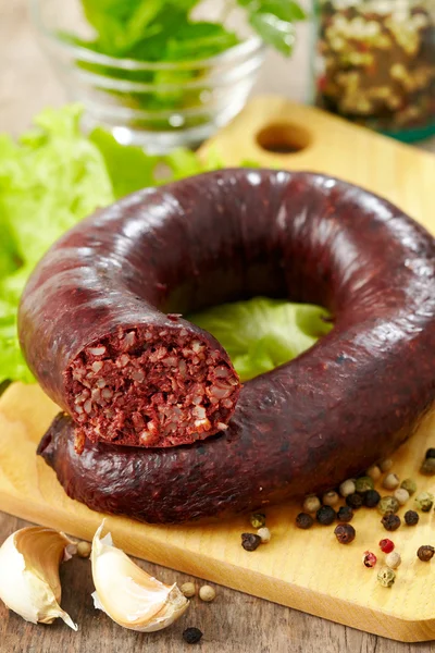 Homemade blood sausage — Stock Photo, Image