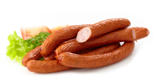 Delicious smoked sausages — Stock Photo, Image