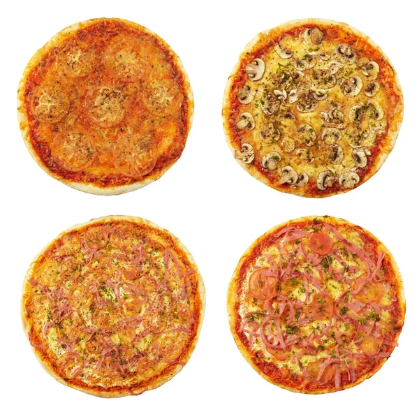 Four different pizzas — Stock Photo, Image