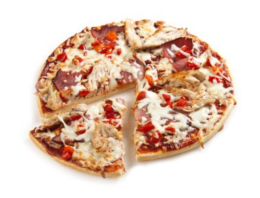 Meat and chicken pizza clipart