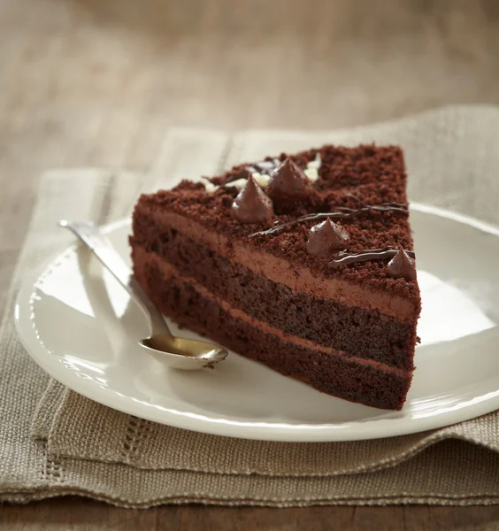Csokoládé torta szelet — Stock Fotó