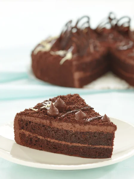 초콜릿 케이크 조각 — 스톡 사진