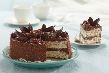 Chocolate and hazelnut cake clipart
