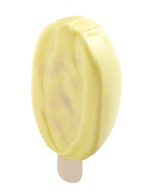 Ice cream covered with white chocolate clipart