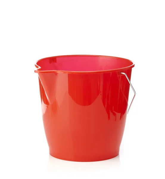 stock image Red plastic bucket