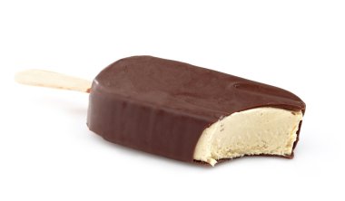 Ice cream covered with chocolate clipart