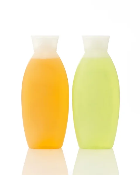 Dwie butelki z tworzyw sztucznych — Zdjęcie stockowe