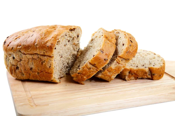 Řez bochník chleba s reflaction izolované — Stock fotografie