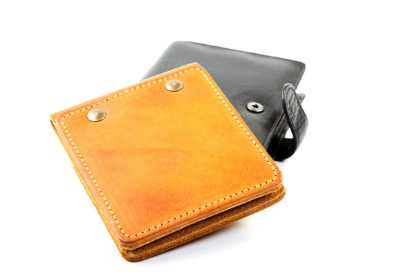 白い背景の上の財布や革のオーガナイザー — ストック写真