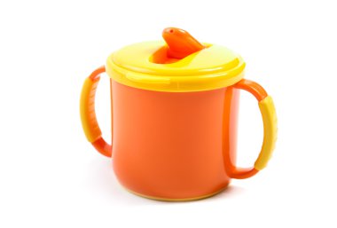 Children's plastic cups isolated clipart