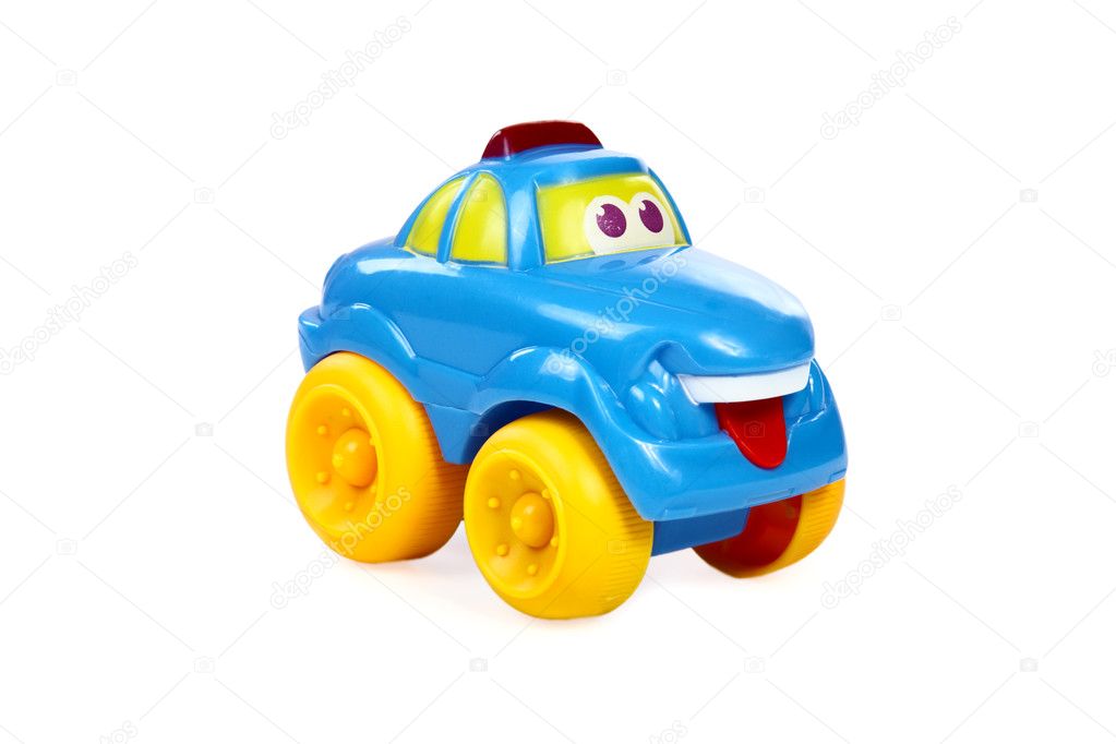 Children's toy the car isolated on a white