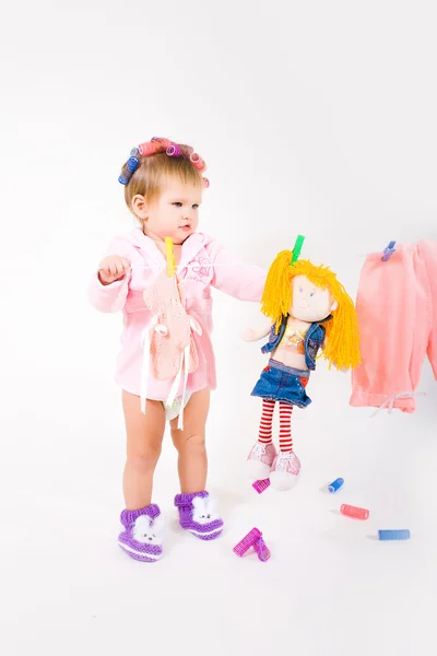 Barn- och klädstreck — Stockfoto