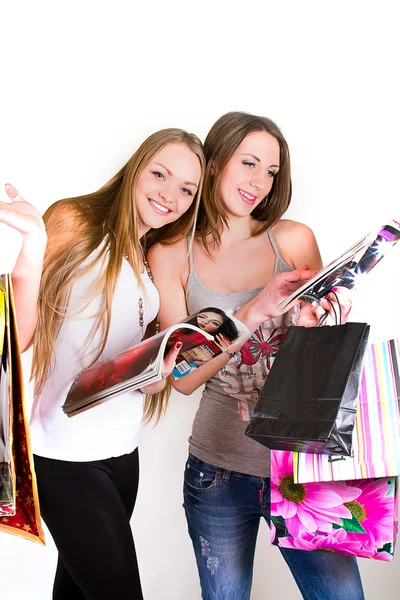 Happy womans in shop — Stock Photo, Image