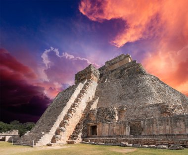 Mayan pyramid in Uxmal, Mexico clipart