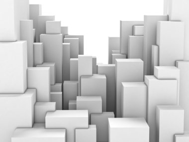 Abstract city of white blocks clipart